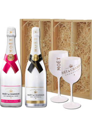 Moët & Chandon Ice Impérial & Ice Impérial Rosé Champagne Gift + 2 glazen