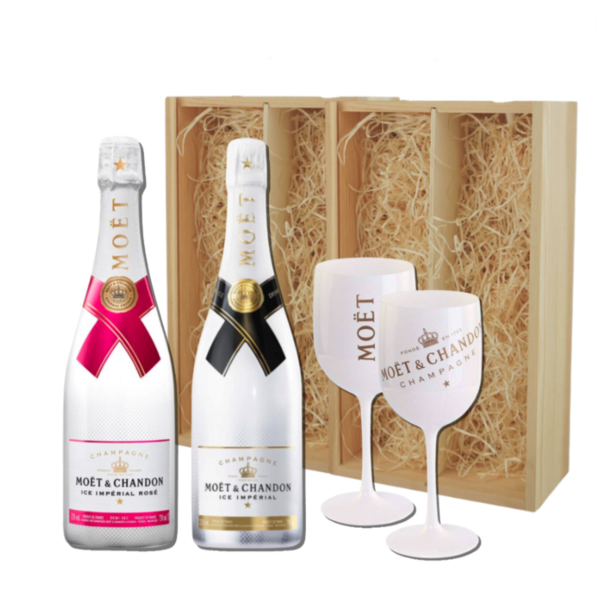 Moët & Chandon Ice Impérial & Ice Impérial Rosé Champagne Gift + 2 glazen