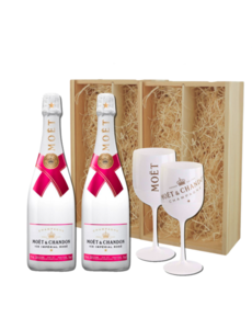 Moët & Chandon Ice Impérial Rosé in Geschenkkist 2x 75CL + 2 Glazen