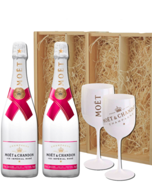 Moët & Chandon Ice Impérial Rosé in Geschenkkist 2x 75CL + 2 Glazen