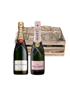 Moët & Chandon Geschenkset Kratje Impérial Brut & Rosé 2x37.5CL