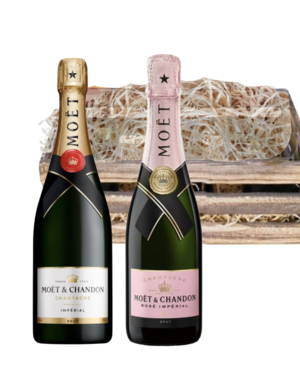 Moët & Chandon Geschenkset Kratje Impérial Brut & Rosé 2x37.5CL