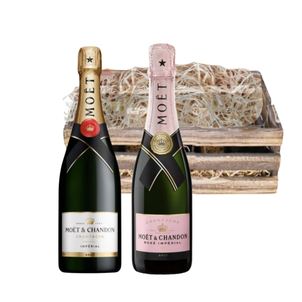 Moët & Chandon Geschenkset Kratje Impérial Brut & Rosé 2x37.5CL