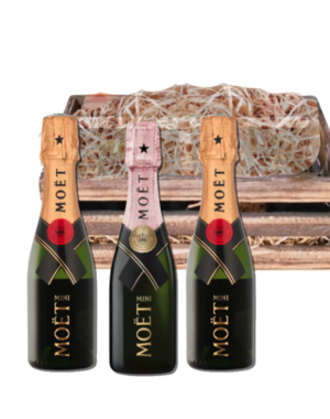 Moët & Chandon Geschenkkratje 2x Mini Brut & 1x Rosé (3x20CL)