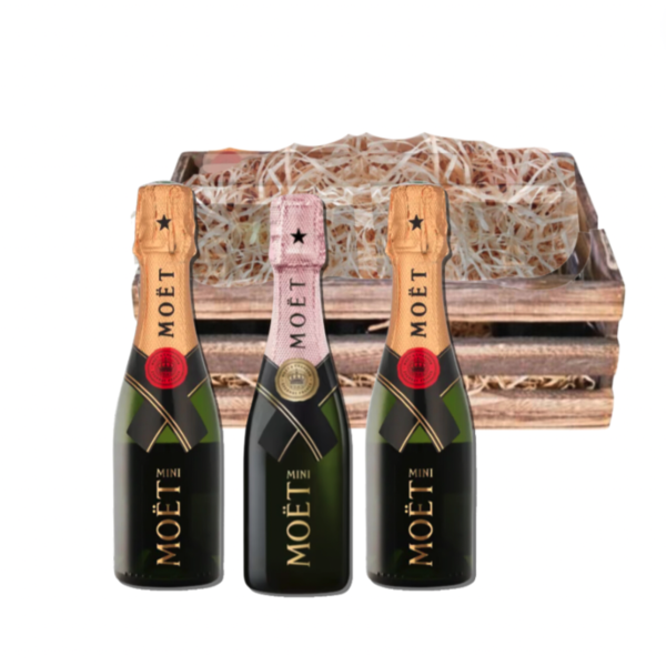 Moët & Chandon Geschenkkratje 2x Mini Brut & 1x Rosé (3x20CL)