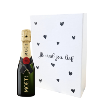 Moët & Chandon "Ik vind jou Lief" Piccolo Brut 20cl geschenkdoos