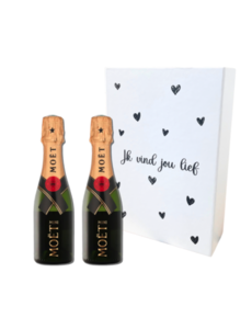 Moët & Chandon "Ik vind jou Lief"  2x Piccolo Brut 20cl geschenkdoos