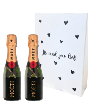 Moët & Chandon "Ik vind jou Lief"  2x Piccolo Brut 20cl geschenkdoos