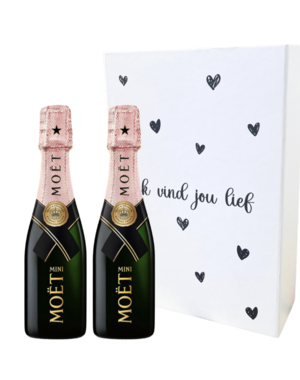 Moët & Chandon "Ik vind jou Lief" Piccolo 2x Rosé 20cl geschenkdoos