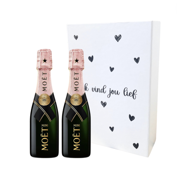 Moët & Chandon "Ik vind jou Lief" Piccolo 2x Rosé 20cl geschenkdoos