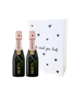 Moët & Chandon "Ik vind jou Lief" Piccolo 2x Rosé 20cl geschenkdoos