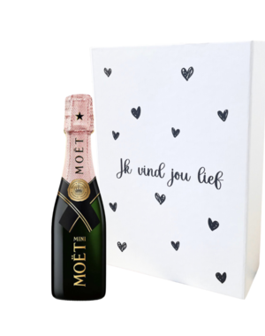 Moët & Chandon "Ik vind jou Lief" Piccolo Rosé 20cl geschenkdoos