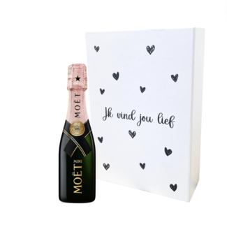 Moët & Chandon "Ik vind jou Lief" Piccolo Rosé 20cl geschenkdoos