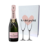 Moët & Chandon "Ik vind jou Lief"  Rosé 75cl met 2 flutes geschenkdoos