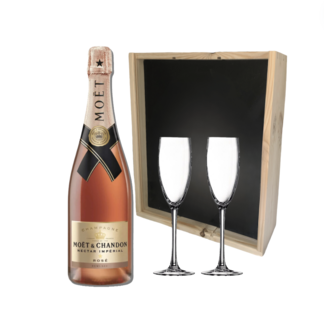 Moët & Chandon Nectar Impérial Rosé in Geschenkkist + 2 flutes 75CL