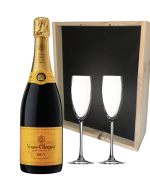 Veuve Clicquot  Brut in Geschenkkist + 2 flutes