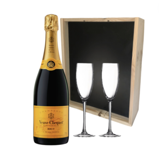 Veuve Clicquot  Brut in Geschenkkist + 2 flutes