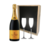 Veuve Clicquot  Brut in houten Geschenkkist + 2 flutes