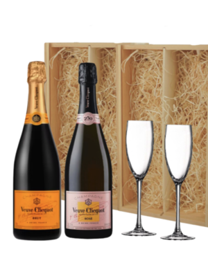 Veuve Clicquot  Veuve Clicquot Brut & Rosé in geschenkkist + 2 flutes