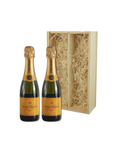 Veuve Clicquot  Geschenkset Houten Kist 2x37,5CL