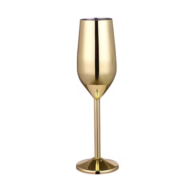 RVS champagneglas goud