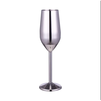RVS champagneglas zilver