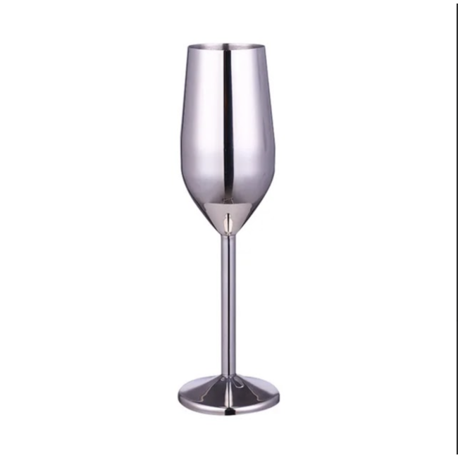 RVS champagneglas zilver