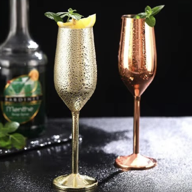 RVS champagneglas goud