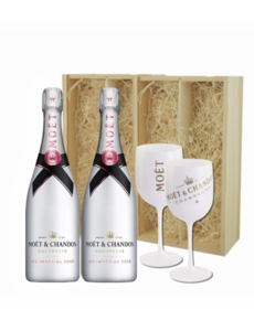 Moët & Chandon Ice Impérial Rosé in Geschenkkist 2x 75CL + 2 Glazen