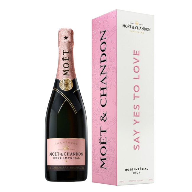 Moët & Chandon Impérial Rosé 75CL in Giftbox Say Yes To Love