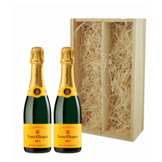 Veuve Clicquot  Geschenkset Houten Kist 2x37,5CL