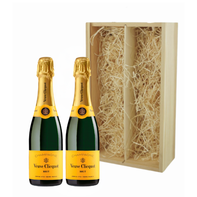 Veuve Clicquot  Geschenkset Houten Kist 2x37,5CL