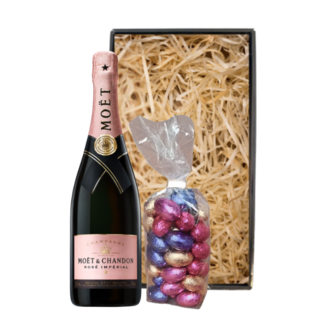 Moët & Chandon Paaspakket Champagne Rosé 75cl met Luxe Paaschocolade