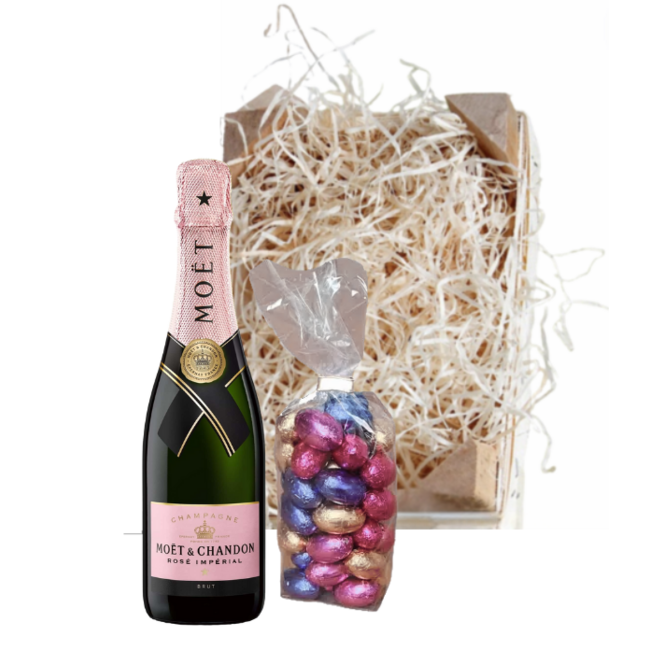 Moët & Chandon Paaskratje Rosé 37,5cl met Paaseitjes