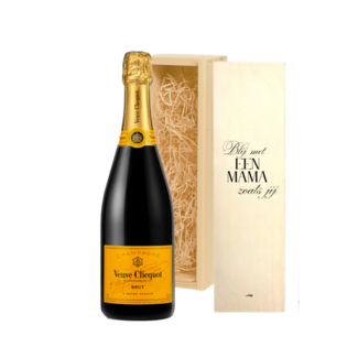 Gepersonaliseerde Kist met Veuve Clicquot Champagne – Moederdag Cadeau