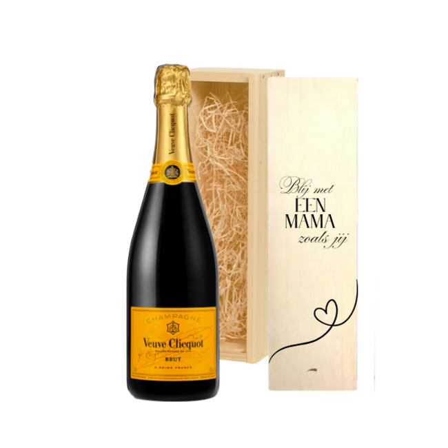 Gepersonaliseerde Kist met Veuve Clicquot Champagne – Moederdag Cadeau