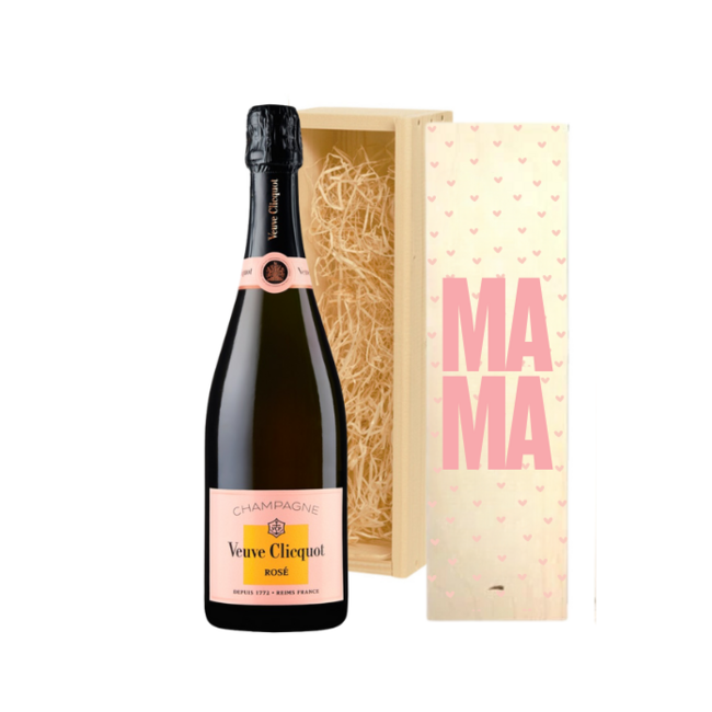Gepersonaliseerde Kist met Veuve Clicquot Champagne – Moederdag Cadeau