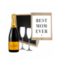 Gepersonaliseerde kist met Champagne en 2 glazen voor Moederdag