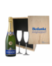  Gepersonaliseerde Kist met Champagne en 2 Glazen voor de Dag van de Zorg