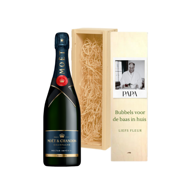 Gepersonaliseerde Kist met Moët & Chandon voor Vaderdag