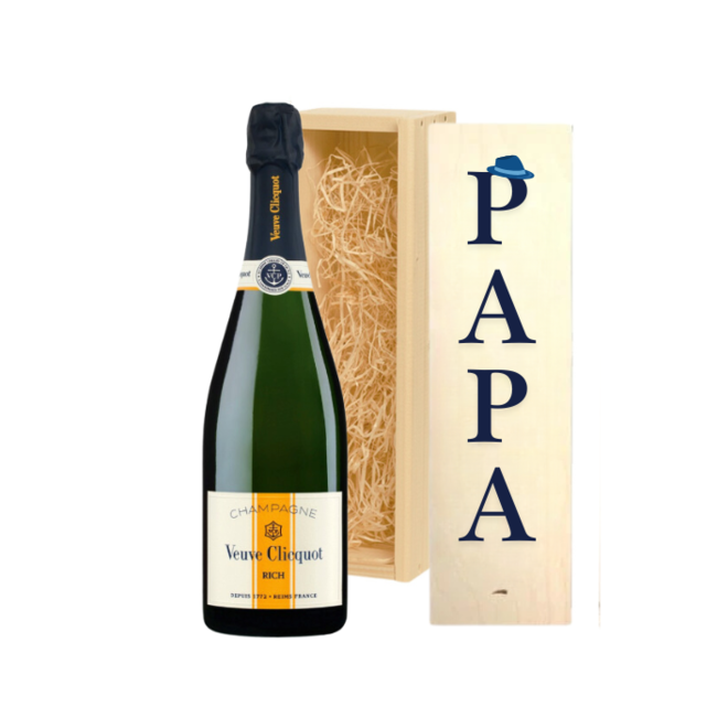 Gepersonaliseerde Kist met Veuve Clicquot voor Vaderdag