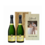 Bruiloft Cadeau – Gepersonaliseerde Houten Kist met 2 Champagnes
