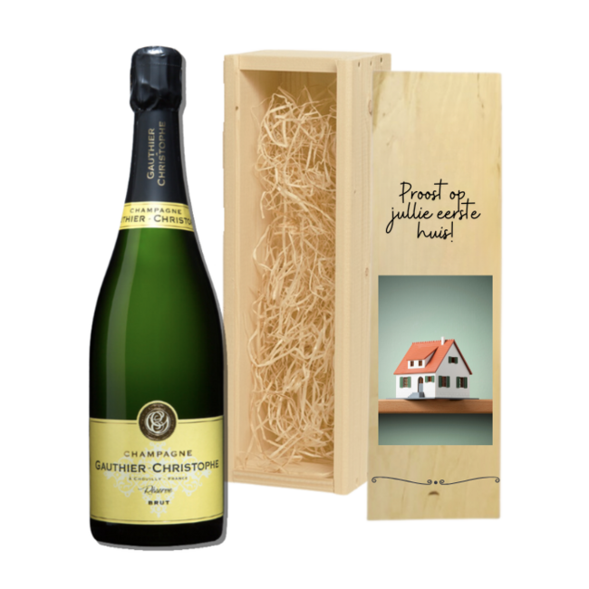 Magnum Champagne in Gegraveerde Kist – Cadeau voor een Nieuw Huis