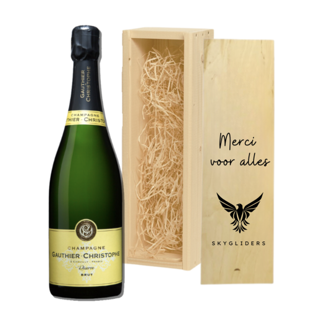 Bedankcadeau – Gepersonaliseerde Kist met Magnum Champagne