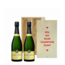 Valentijnsdag Geschenk – Luxe Houten Kist met 2 Champagnes