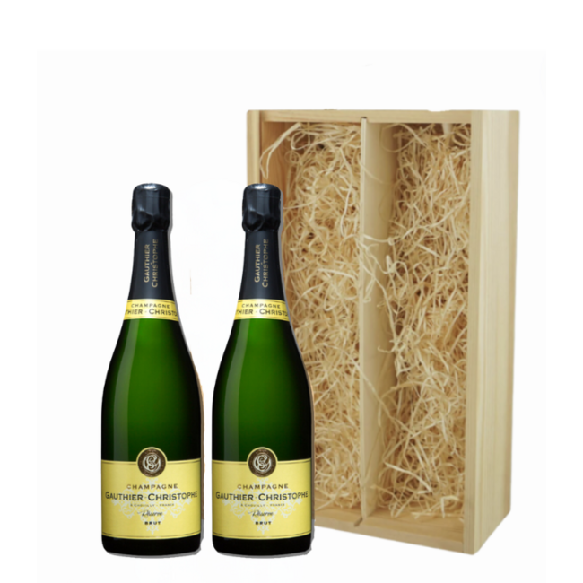 Luxe geschenkkist met 2x 37,5 cl Champagne