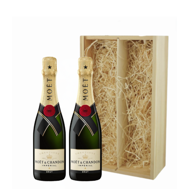 Luxe geschenkkist met 2x 37,5 cl Champagne