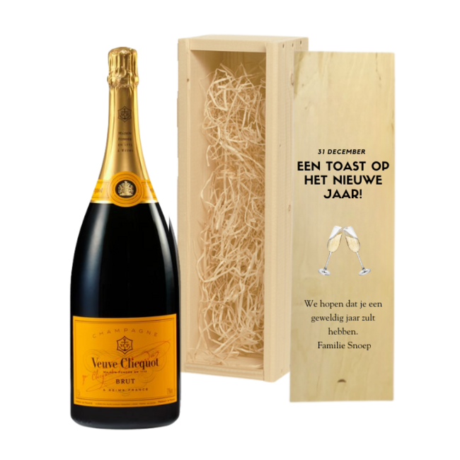 Relatiegeschenk voor Kerst – Magnum Champagne in Gepersonaliseerde Kist