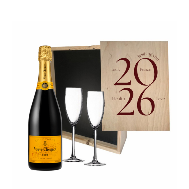 Gepersonaliseerde kist met 2 glazen - Oud & Nieuw