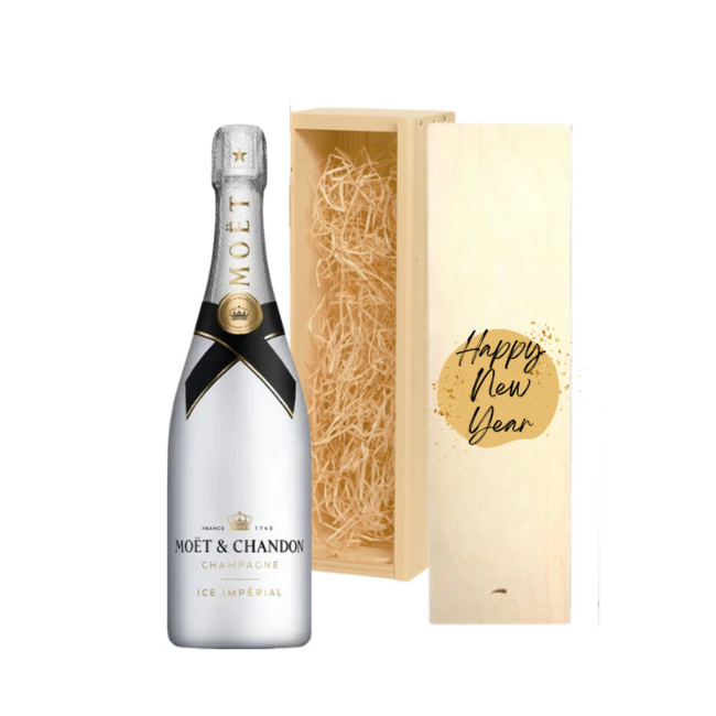 Gepersonaliseerde Kist met Moët & Chandon voor Oud & Nieuw